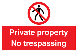 Private property No trespassing